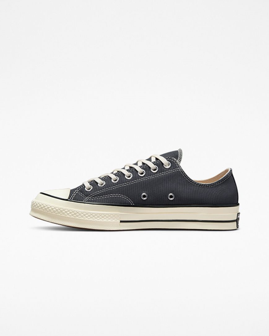 Zapatillas Bajas Converse Chuck 70 Vintage Canvas Hombre Gris Negras | PE 27EWP5